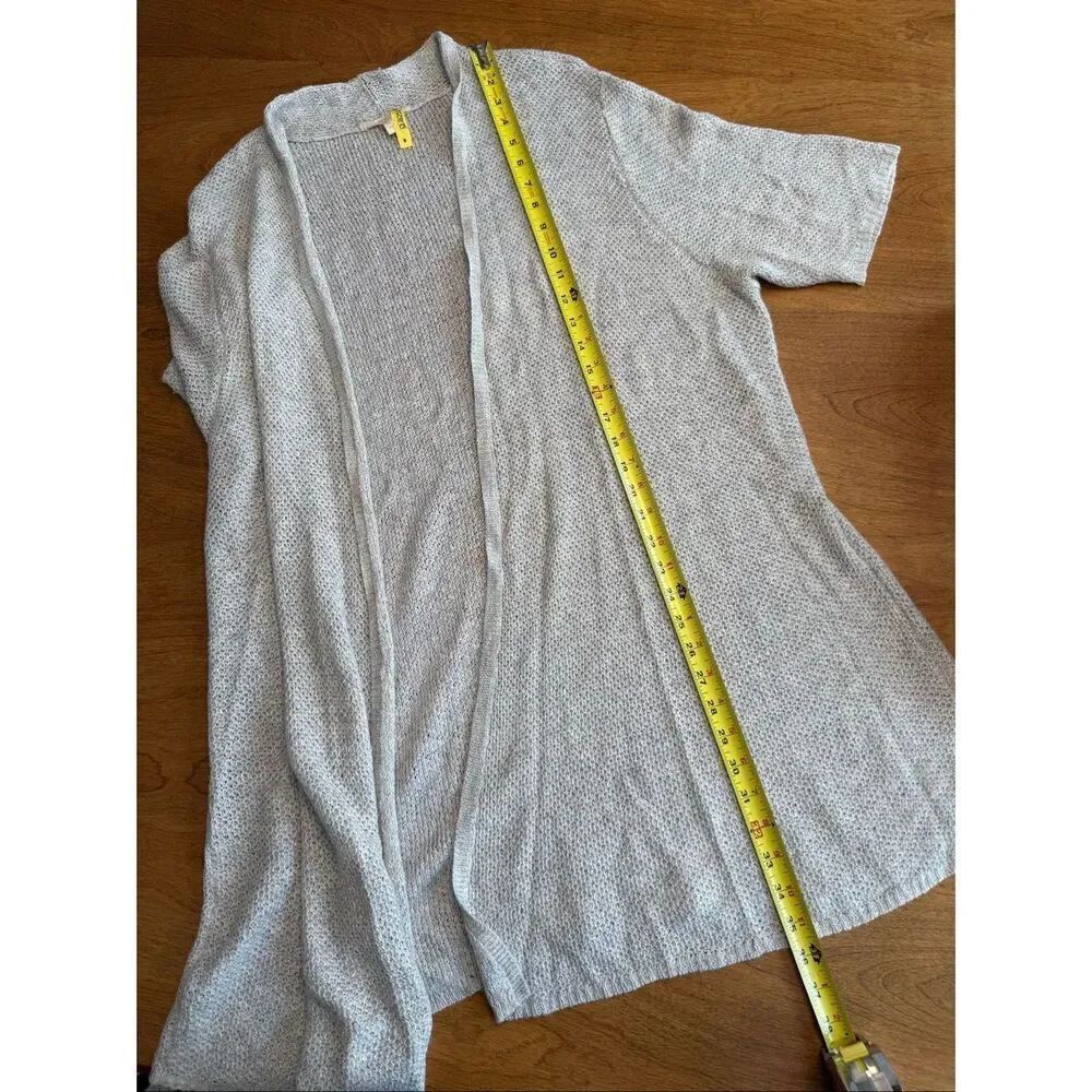 Eileen Fisher Women's Linen Blend Open Knit Longline Cardigan Sweater Gray Sz 2X - Picture 9 of 10